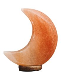 Orsina Crescent Moon Pink Natural Salt Lamp, Reduce Stress Moon Salt Lamp, Hassle-free Care Moon Salt Lamp in Orange - thumbnail 4