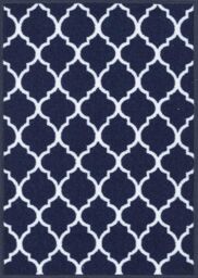 Desire Rugs Anti-Slip Trellis Design Doormat - Machine Washable for Easy Care in Navy - Size: 80 cm x 150 cm - thumbnail 2
