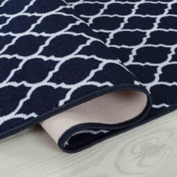 Desire Rugs Anti-Slip Trellis Design Doormat - Machine Washable for Easy Care in Navy - Size: 80 cm x 150 cm - thumbnail 3