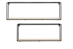 Orsina Functional Design Cuboid Shelves, Stylish Wall Mounted Shelves For Bedroom, Sleek Metal Bedroom Shelves in Black - thumbnail 2