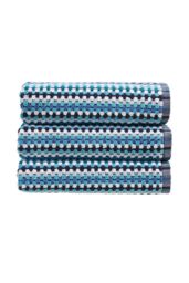 CHRISTY 'Carnaby Stripe' 100% Cotton Yarn Jacquard Towels in Blue - thumbnail 3