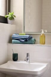 CHRISTY 'Carnaby Stripe' 100% Cotton Yarn Jacquard Towels in Blue - thumbnail 4