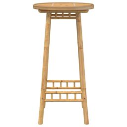 Berkfield Home Outdoor Bar Table Round √ò55x100 cm Bamboo in Brown - Size: 55x100 cm - thumbnail 5