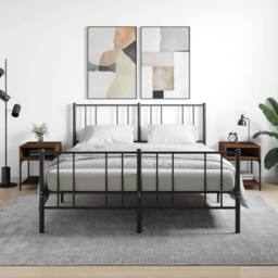 Berkfield Home Bedside Tables 2 pcs Brown Oak 40x41x50 cm Engineered Wood - Size: 40 x 41 x 50 cm - thumbnail 2