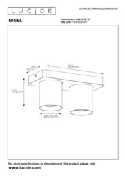 Lucide 'NIGEL' Dimmable Stylish Decorative Indoor LED Ceiling Spotlight GU10 in Black - thumbnail 6