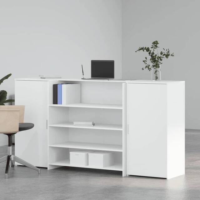 Berkfield Home Reception Desk White 200x50x103.5 cm Engineered Wood - image 1
