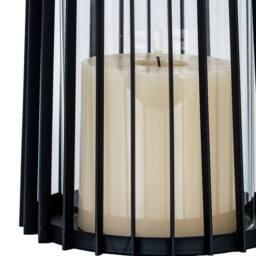 Lemon Pavilion Furniture and Decor Lynk Large Lantern with Handle and Candle Holder L22xW22xH50 cm Black - thumbnail 5