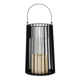 Lemon Pavilion Furniture and Decor Lynk Large Lantern with Handle and Candle Holder L22xW22xH50 cm Black - thumbnail 2