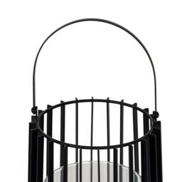 Lemon Pavilion Furniture and Decor Lynk Large Lantern with Handle and Candle Holder L22xW22xH50 cm Black - thumbnail 3