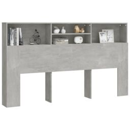 Berkfield Home Headboard Cabinet Concrete Grey 180x19x103.5 cm - thumbnail 5