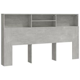 Berkfield Home Headboard Cabinet Concrete Grey 180x19x103.5 cm - thumbnail 2