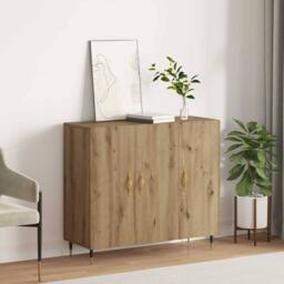 Berkfield Home Sideboard with Storage with Door Brown 90 x 34 x 80 cm Engineered wood - thumbnail 2