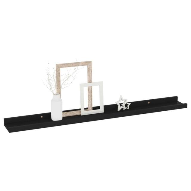 Berkfield Home Decorative Wall Shelves 4 pcs Black 80x9x3 cm - Size: 80 x 9 x 3 cm - image 1
