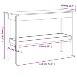 Berkfield Home Console Table 110x40x75 cm Solid Wood Pine in Light Tan - Size: 110 x 40 x 75 cm - thumbnail 7
