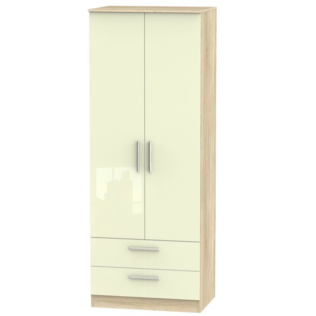 Ready Assembled 2 U Trent 2 Door 2 Drawer Wardrobe (Ready Assembled) in Cream