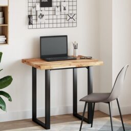 Berkfield Home Desk Top Oil Finished 80x60x4 cm Solid Wood Acacia in Brown - Size: 80 x 60 x 4 cm - thumbnail 2