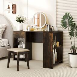 VOGREX Brown Compact L-Shaped Corner Desk with Storage - thumbnail 6