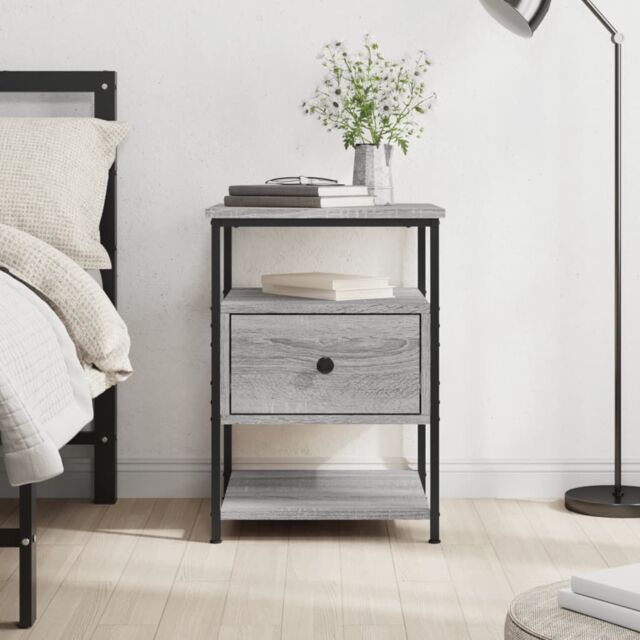 Berkfield Home Bedside Cabinet Grey Sonoma 40x42x56 cm Engineered Wood - Size: 40 x 42 x 56 cm - image 1
