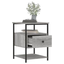 Berkfield Home Bedside Cabinet Grey Sonoma 40x42x56 cm Engineered Wood - Size: 40 x 42 x 56 cm - thumbnail 4