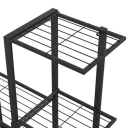 Berkfield Home Decorative Flower Stand with Wheel 94.5x25x92.5 cm Black Metal - thumbnail 6