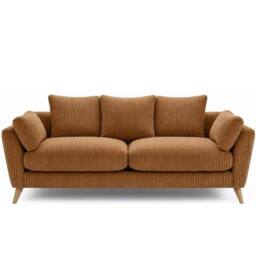 SOFASELECTION UK Harlow Jumbo Cord 2 Seater Sofa, Modern Tailored Design in Beige in Tan - Size: 2 Pack