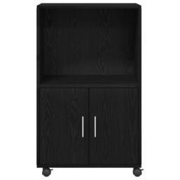 Berkfield Home Rolling Cabinet Black Oak 55x40x91 cm Engineered Wood - Size: 55 x 40 x 91 cm - thumbnail 7