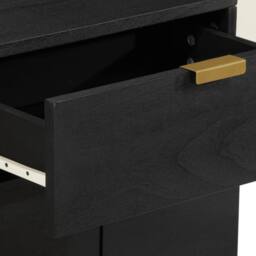 Berkfield Home Bedside Cabinet Black 50x33x60 cm Engineered Wood - Size: 50 x 33 x 60 cm - thumbnail 7