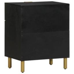Berkfield Home Bedside Cabinet Black 50x33x60 cm Engineered Wood - Size: 50 x 33 x 60 cm - thumbnail 5