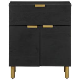 Berkfield Home Bedside Cabinet Black 50x33x60 cm Engineered Wood - Size: 50 x 33 x 60 cm - thumbnail 3
