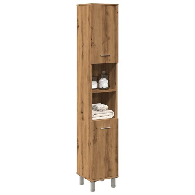 Berkfield Home Bathroom Cabinet Artisan Oak 30x30x179 cm Engineered Wood in Brown - Size: 30 x 30 x 179 cm - image 1
