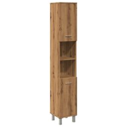 Berkfield Home Bathroom Cabinet Artisan Oak 30x30x179 cm Engineered Wood in Brown - Size: 30 x 30 x 179 cm - thumbnail 2