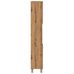 Berkfield Home Bathroom Cabinet Artisan Oak 30x30x179 cm Engineered Wood in Brown - Size: 30 x 30 x 179 cm - thumbnail 5