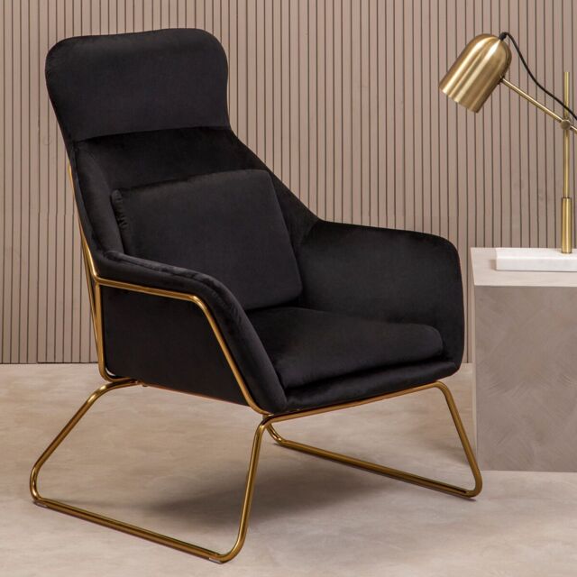 Orsina Stockholm Velvet Armchair in Black - image 1