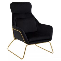 Orsina Stockholm Velvet Armchair in Black - thumbnail 2