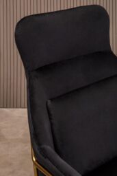 Orsina Stockholm Velvet Armchair in Black - thumbnail 6