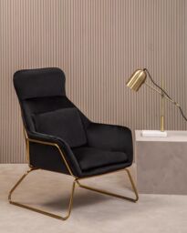 Orsina Stockholm Velvet Armchair in Black - thumbnail 5