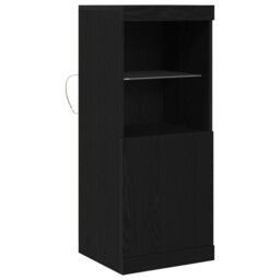 Berkfield Home Sideboard with LED Lights Black Oak 41x37x100 cm - Size: 41 x 37 x 100 cm - thumbnail 2