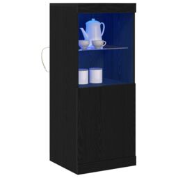 Berkfield Home Sideboard with LED Lights Black Oak 41x37x100 cm - Size: 41 x 37 x 100 cm - thumbnail 3