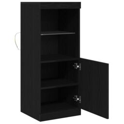 Berkfield Home Sideboard with LED Lights Black Oak 41x37x100 cm - Size: 41 x 37 x 100 cm - thumbnail 6