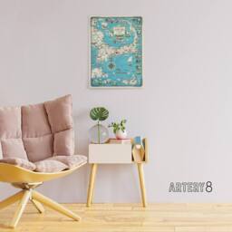 "Artery8 Map vintage Cape Cod Massachusetts Canvas Wall Art Print in Blue - Size: W18"" x H24""" - thumbnail 3