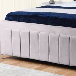 UK Bed Furniture Siarra Ottoman Gas Lift Upholstered Bed with 48 Inch Headboard in Silver - Size: Double - thumbnail 3