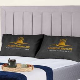 UK Bed Furniture Siarra Ottoman Gas Lift Upholstered Bed with 48 Inch Headboard in Silver - Size: Double - thumbnail 2