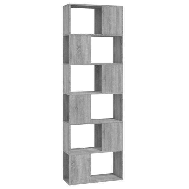 Berkfield Home Book Cabinet/Room Divider Grey Sonoma 60x24x186 cm - Size: 60 x 24 x 186 cm - image 1