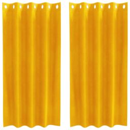 Berkfield Home Blackout Curtains with Eyelets 2 pcs Mustard Yellow Velvet - thumbnail 2