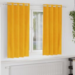 Berkfield Home Blackout Curtains with Eyelets 2 pcs Mustard Yellow Velvet
