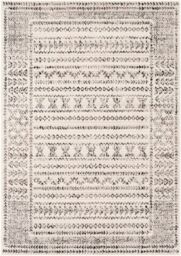 Livabliss Pisa-Geometric Grey Off-White Black Living Dining Bedroom Rug in Light Grey - Size: 130 cm x 190 cm - thumbnail 2