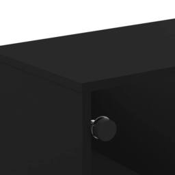 Berkfield Home Modern Coffee Table with Glass Doors Black 68.5x50x50 cm - thumbnail 8