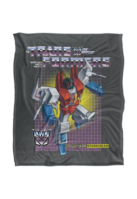 Hasbro Transformers Starscream Silky Touch Super Soft Throw Blanket 152x127cm in White - Size: 152x127 cm - image 1