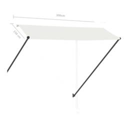Berkfield Home Retractable Awning with LED 300x150 cm Cream - thumbnail 9