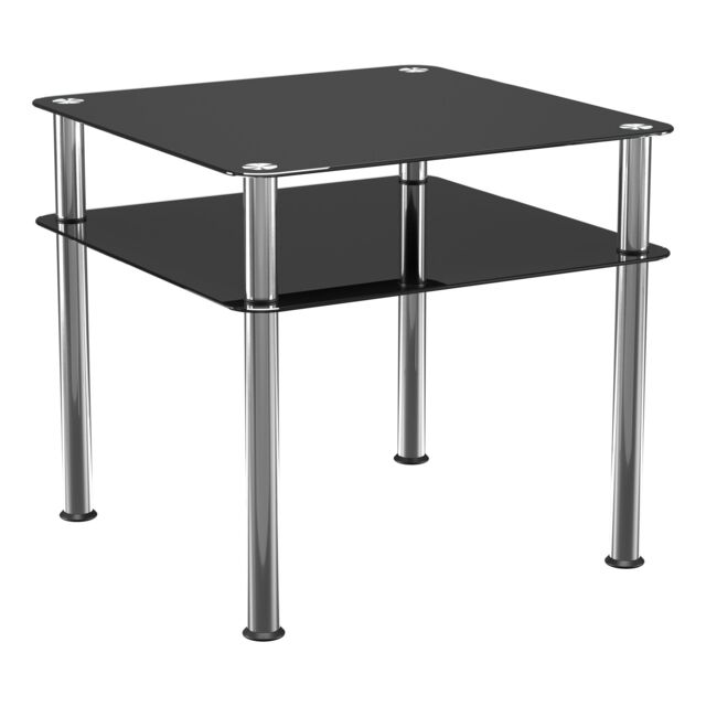 AVF Classic 60 x 60cm Glass Side Table in Black - Size: A - image 1